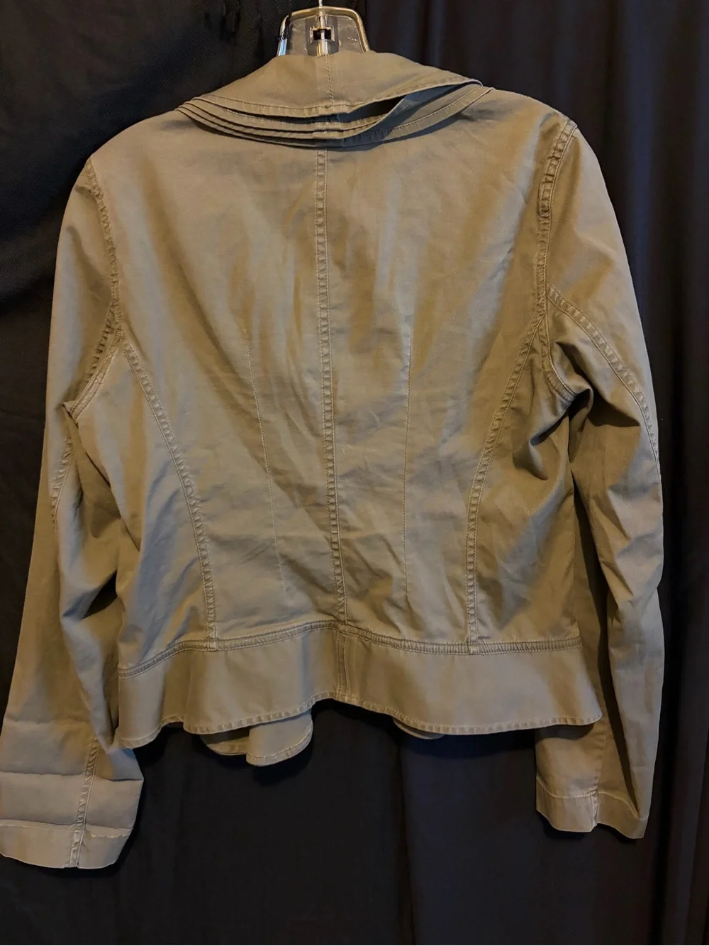 DKNY Olive Utility Jacket with Shawl Lapel